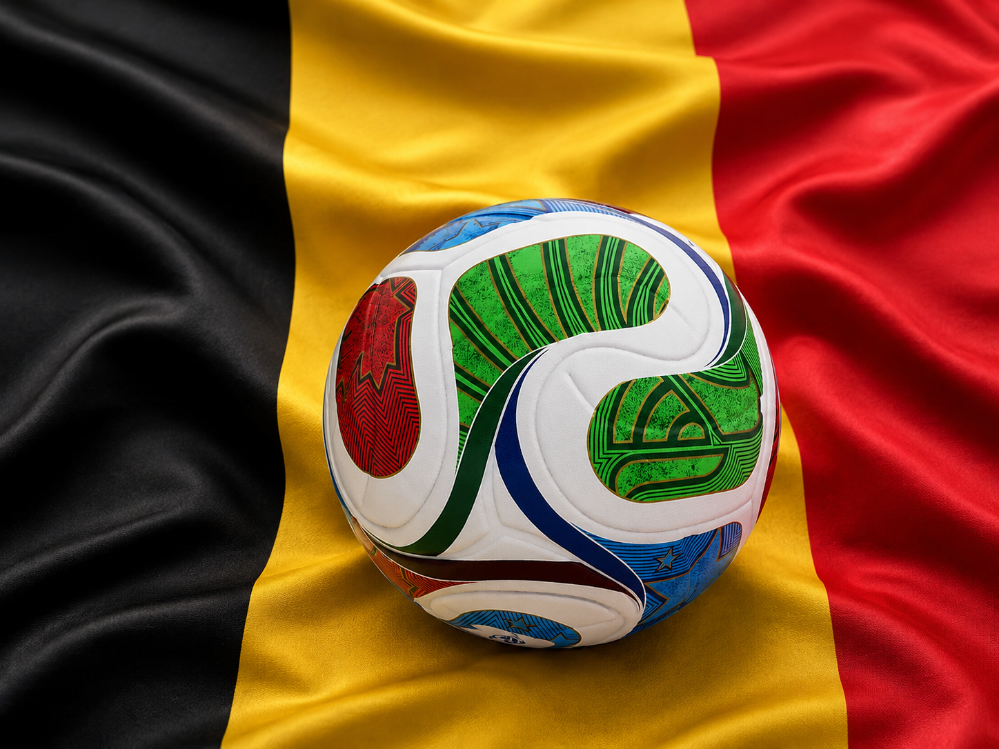 Belgiens flag og fodbold