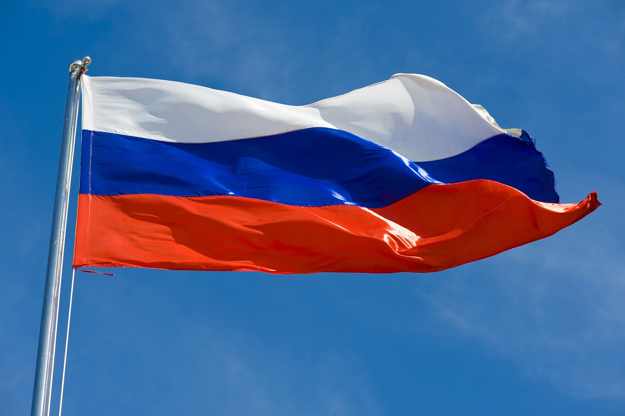 Russisk flag, Rusland.